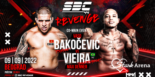 SBC 44 Revenge – Co-Main event Vaso Bakočević (42-22-1) vs Max Denner (8-2)